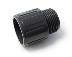Straight Connector 1" Threaded Male to Plain Female 